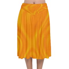 Honey Wave 2 Velvet Flared Midi Skirt by Sabelacarlos