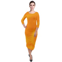 Honey Wave 2 Quarter Sleeve Midi Velour Bodycon Dress by Sabelacarlos