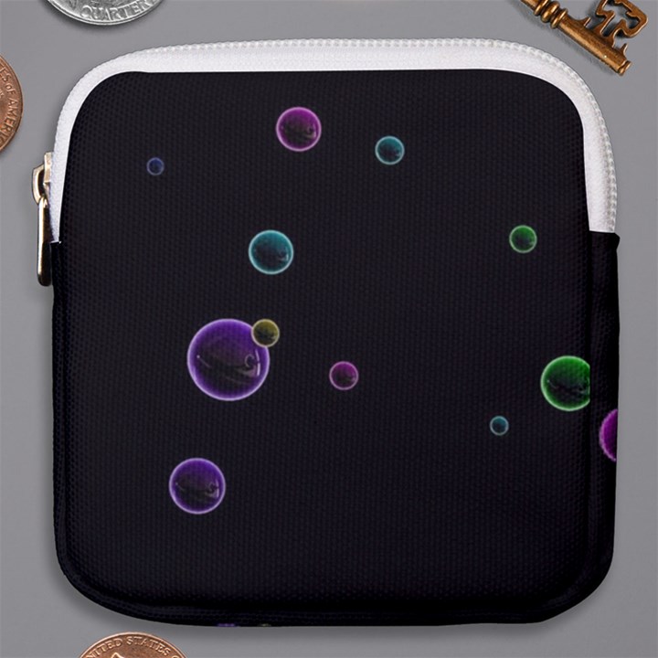 Bubble In Dark Mini Square Pouch