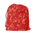 Red and White Flowers Drawstring Pouch (2XL) View2