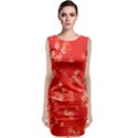 Red and White Flowers Classic Sleeveless Midi Dress View1