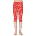 Red and White Flowers Kids  Capri Leggings  View1