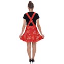 Red and White Flowers Velvet Suspender Skater Skirt View2