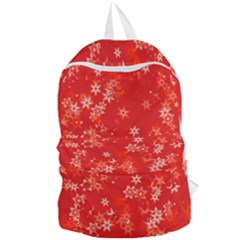 Red And White Flowers Foldable Lightweight Backpack by SpinnyChairDesigns