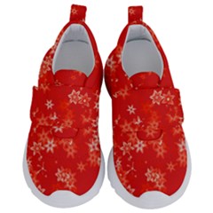 Red And White Flowers Kids  Velcro No Lace Shoes by SpinnyChairDesigns