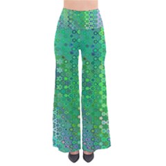 Boho Green Floral Print So Vintage Palazzo Pants by SpinnyChairDesigns