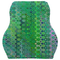 Boho Green Floral Print Car Seat Velour Cushion  by SpinnyChairDesigns