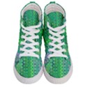 Boho Green Floral Print Men s Hi-Top Skate Sneakers View1