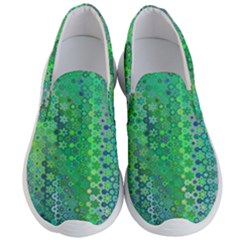 Boho Green Floral Print Men s Lightweight Slip Ons by SpinnyChairDesigns