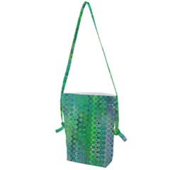 Boho Green Floral Print Folding Shoulder Bag by SpinnyChairDesigns