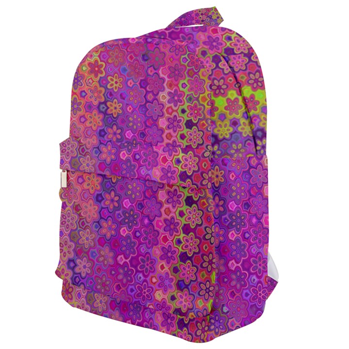 Boho Fuchsia Floral Print  Classic Backpack