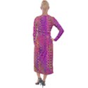 Boho Fuchsia Floral Print  Velvet Maxi Wrap Dress View2