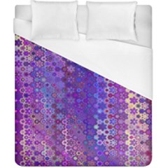 Boho Purple Floral Print Duvet Cover (california King Size) by SpinnyChairDesigns