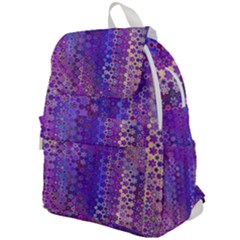 Boho Purple Floral Print Top Flap Backpack by SpinnyChairDesigns