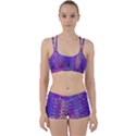 Boho Purple Floral Print Perfect Fit Gym Set View1