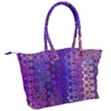 Boho Purple Floral Print Canvas Shoulder Bag View2