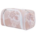 Tan White Floral Print Toiletries Pouch View1