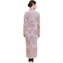 Tan White Floral Print Turtleneck Maxi Dress View2