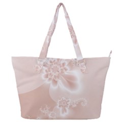 Tan White Floral Print Full Print Shoulder Bag by SpinnyChairDesigns