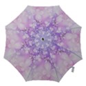 White Purple Floral Print Hook Handle Umbrellas (Small) View1