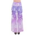 White Purple Floral Print So Vintage Palazzo Pants View1