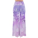 White Purple Floral Print So Vintage Palazzo Pants View2