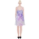 White Purple Floral Print Spaghetti Strap Velvet Dress View2