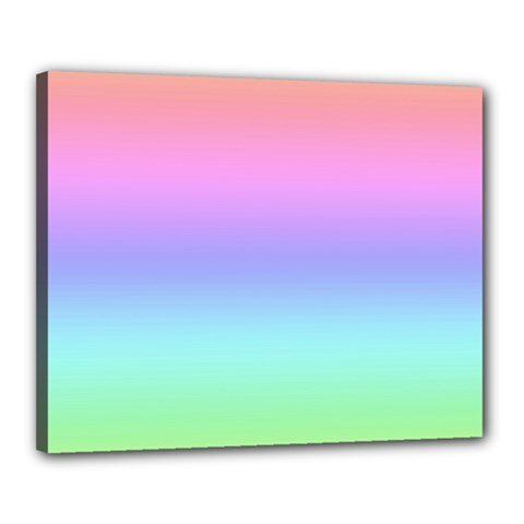 Pastel Rainbow Ombre Gradient Canvas 20  X 16  (stretched) by SpinnyChairDesigns