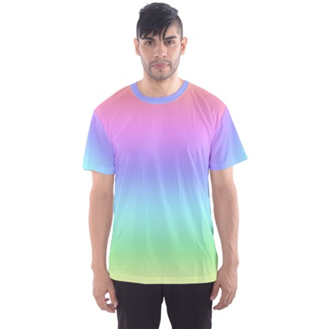 Pastel Rainbow Ombre Gradient Men s Sport Mesh Tee by SpinnyChairDesigns