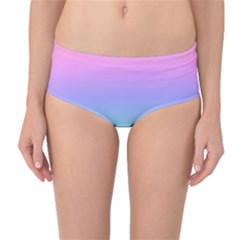 Pastel Rainbow Ombre Gradient Mid-waist Bikini Bottoms by SpinnyChairDesigns