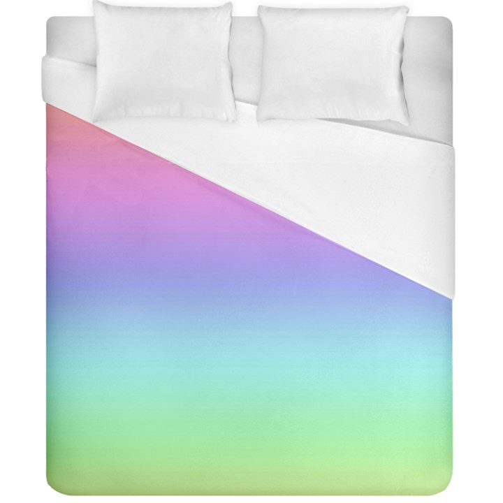 Pastel Rainbow Ombre Gradient Duvet Cover (California King Size)