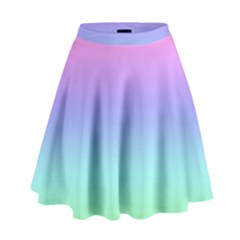 Pastel Rainbow Ombre Gradient High Waist Skirt by SpinnyChairDesigns