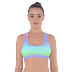 Pastel Rainbow Ombre Gradient Cross Back Sports Bra by SpinnyChairDesigns