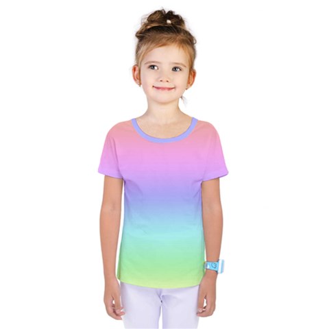 Pastel Rainbow Ombre Gradient Kids  One Piece Tee by SpinnyChairDesigns