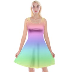 Pastel Rainbow Ombre Gradient Reversible Velvet Sleeveless Dress by SpinnyChairDesigns