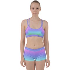 Pastel Rainbow Ombre Gradient Perfect Fit Gym Set by SpinnyChairDesigns