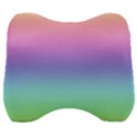 Pastel Rainbow Ombre Gradient Velour Head Support Cushion View1