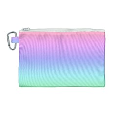 Pastel Rainbow Ombre Gradient Canvas Cosmetic Bag (large) by SpinnyChairDesigns