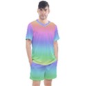 Pastel Rainbow Ombre Gradient Men s Mesh Tee and Shorts Set View1