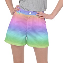 Pastel Rainbow Ombre Gradient Ripstop Shorts by SpinnyChairDesigns