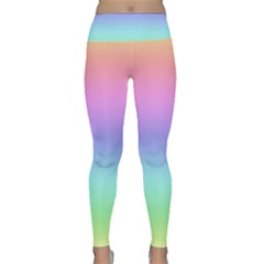 Pastel Rainbow Ombre Gradient Lightweight Velour Classic Yoga Leggings by SpinnyChairDesigns