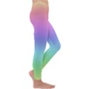 Pastel Rainbow Ombre Gradient Kids  Lightweight Velour Leggings View3