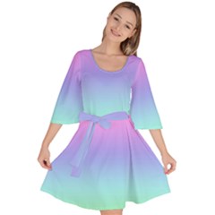 Pastel Rainbow Ombre Gradient Velour Kimono Dress by SpinnyChairDesigns