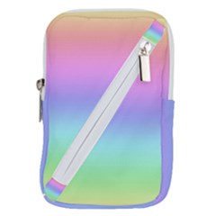 Pastel Rainbow Ombre Gradient Belt Pouch Bag (large) by SpinnyChairDesigns