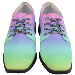 Pastel Rainbow Ombre Gradient Women Heeled Oxford Shoes by SpinnyChairDesigns