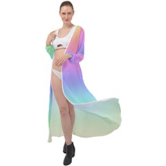 Pastel Rainbow Ombre Gradient Maxi Chiffon Beach Wrap by SpinnyChairDesigns