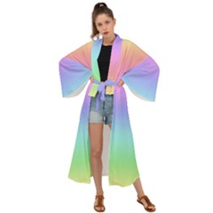 Pastel Rainbow Ombre Gradient Maxi Kimono by SpinnyChairDesigns