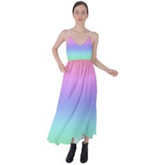 Pastel Rainbow Ombre Gradient Tie Back Maxi Dress by SpinnyChairDesigns