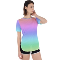 Pastel Rainbow Ombre Gradient Perpetual Short Sleeve T-shirt by SpinnyChairDesigns