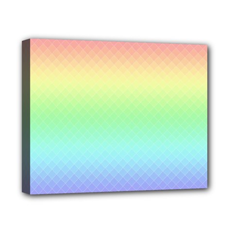 Pastel Rainbow Diamond Pattern Canvas 10  X 8  (stretched) by SpinnyChairDesigns